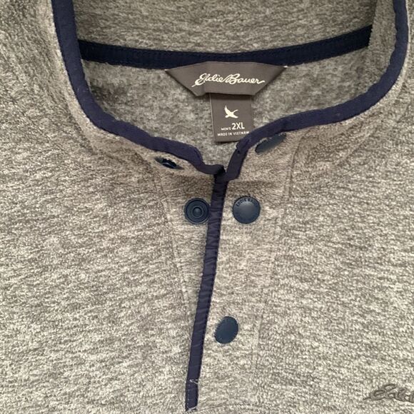 Eddie Bauer Fleece Gray Pullover Size 2XL - Picture 2 of 8